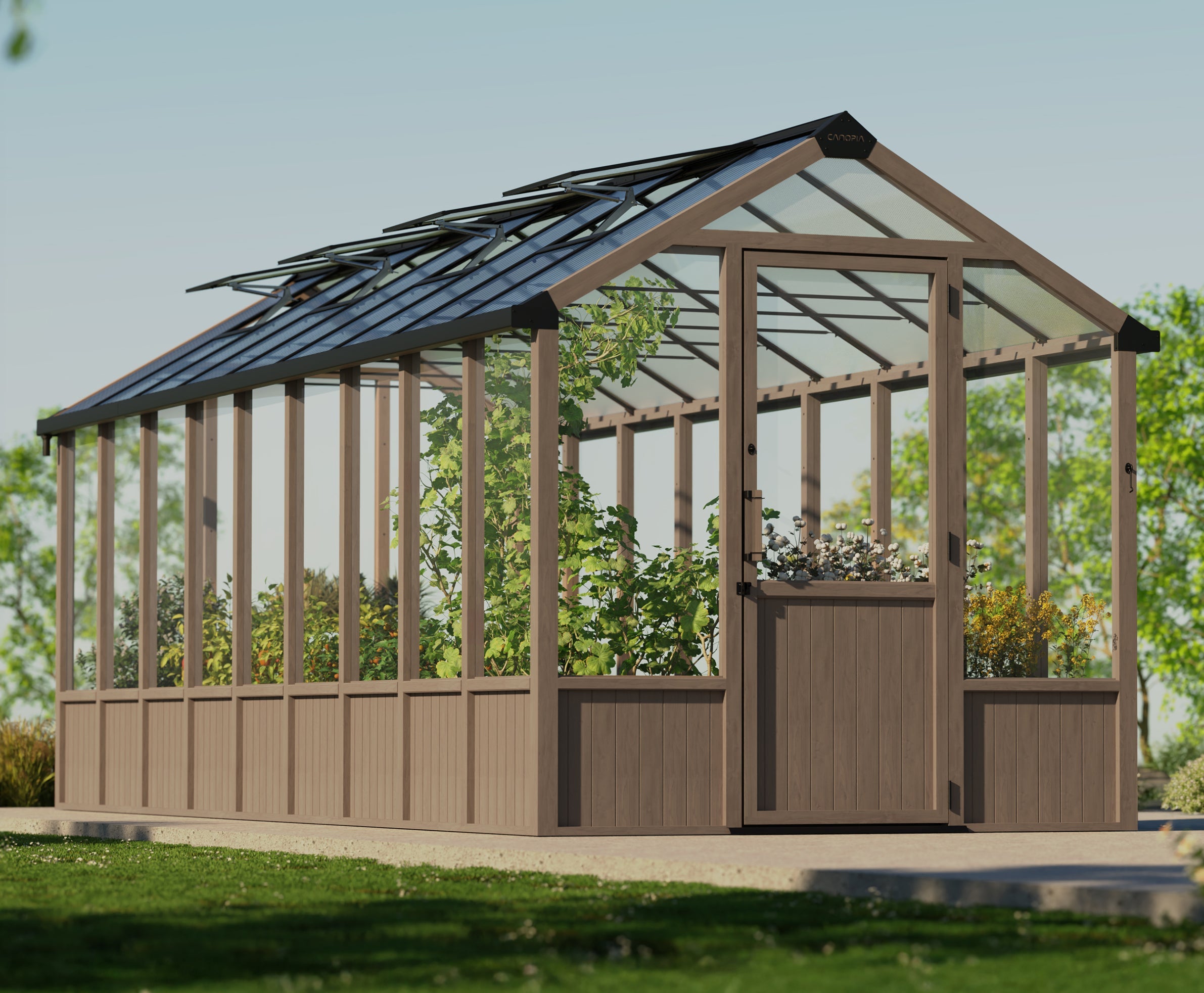 Palram-Canopia 8 ft. Wide, Natura Cedar Greenhouse Series – Canada