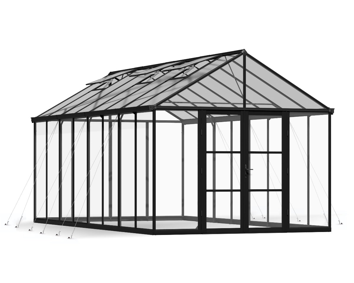 Palram-Canopia Greenhouses ARIA_10x20 Black Frame Clear Panels
