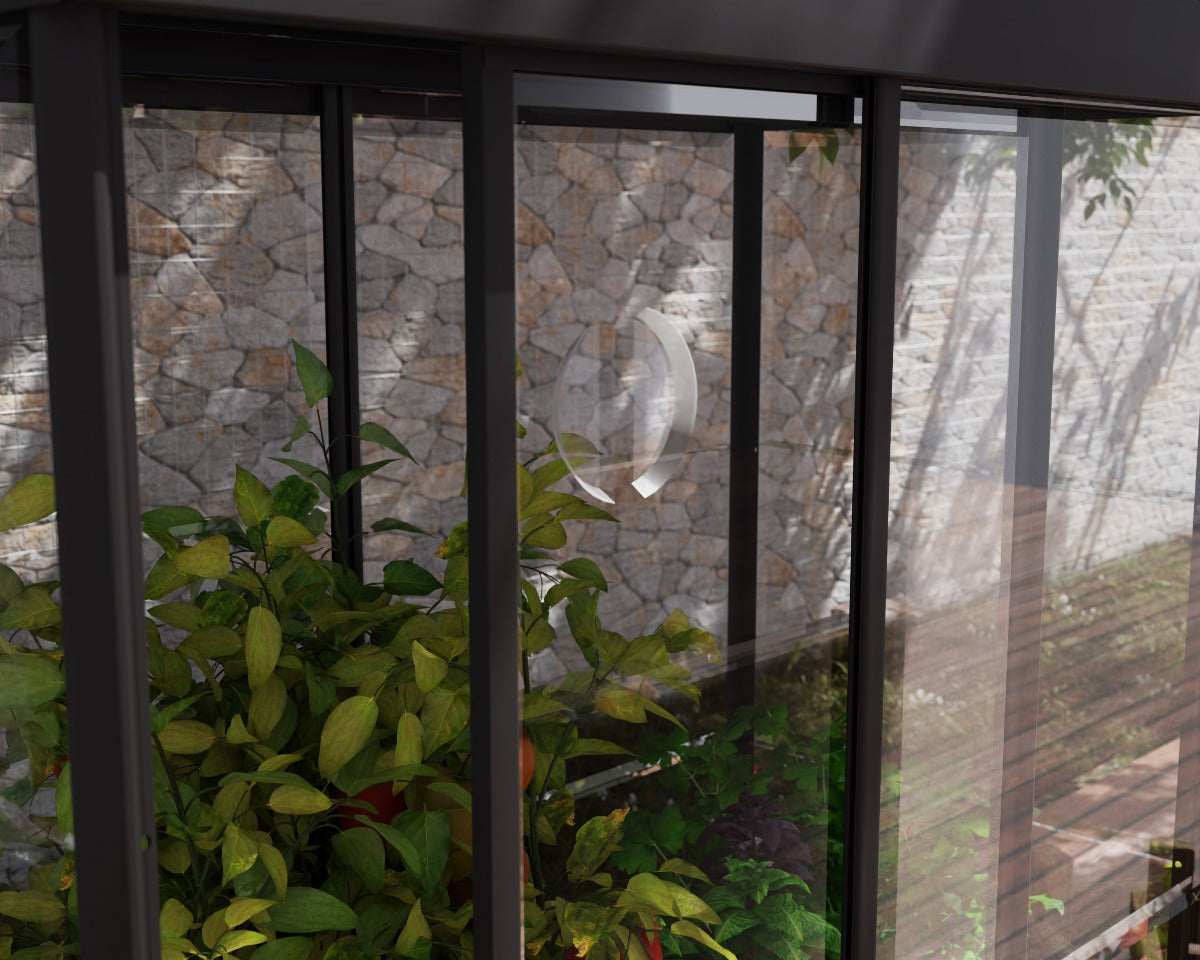 Ivy 4 ft. x 2 ft. Mini Greenhouse Kit - Black Structure & Clear Glazing 4' Wide Lean-to Canopia by Palram