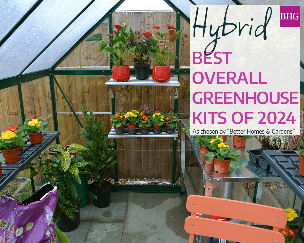Hybrid™ 6 ft. x 4 ft. Greenhouse Clear & Twin Wall Green Frame | Palram-Canopia 6' Wide Hybrid Canopia by Palram