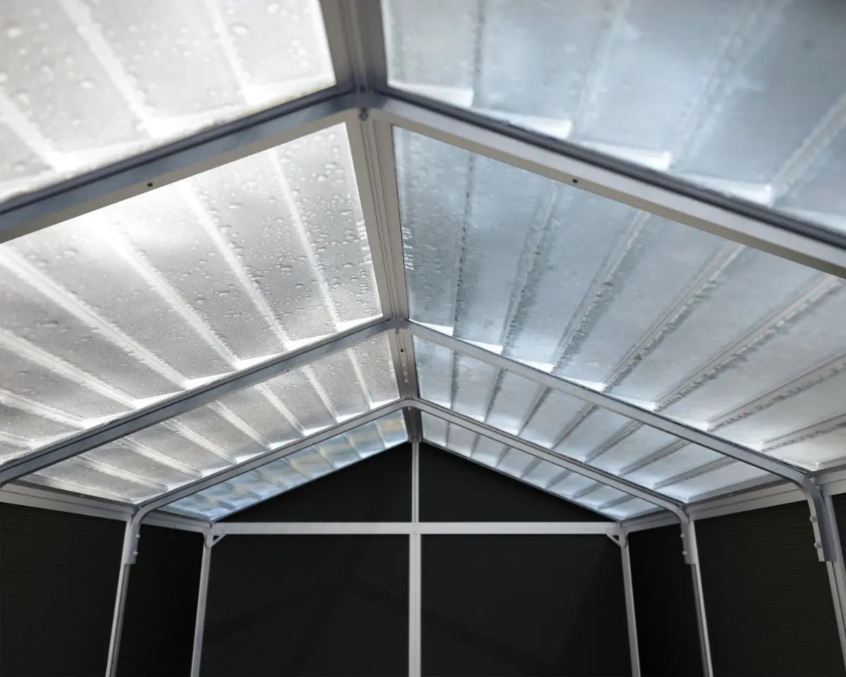 Rubicon™ ~6 ft. x 8 ft. Grey Storage Shed | Palram-Canopia Rubicon 6' Wide SkyLight Storage Shed Canopia by Palram