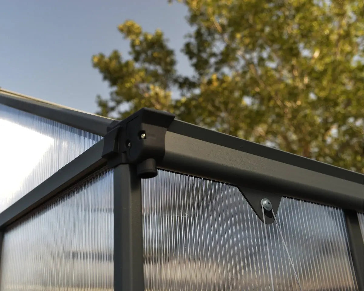 Glory® 8 ft. x 12 ft. Greenhouse with 10mm TwinWall Glazing | Palram-Canopia - Gutter