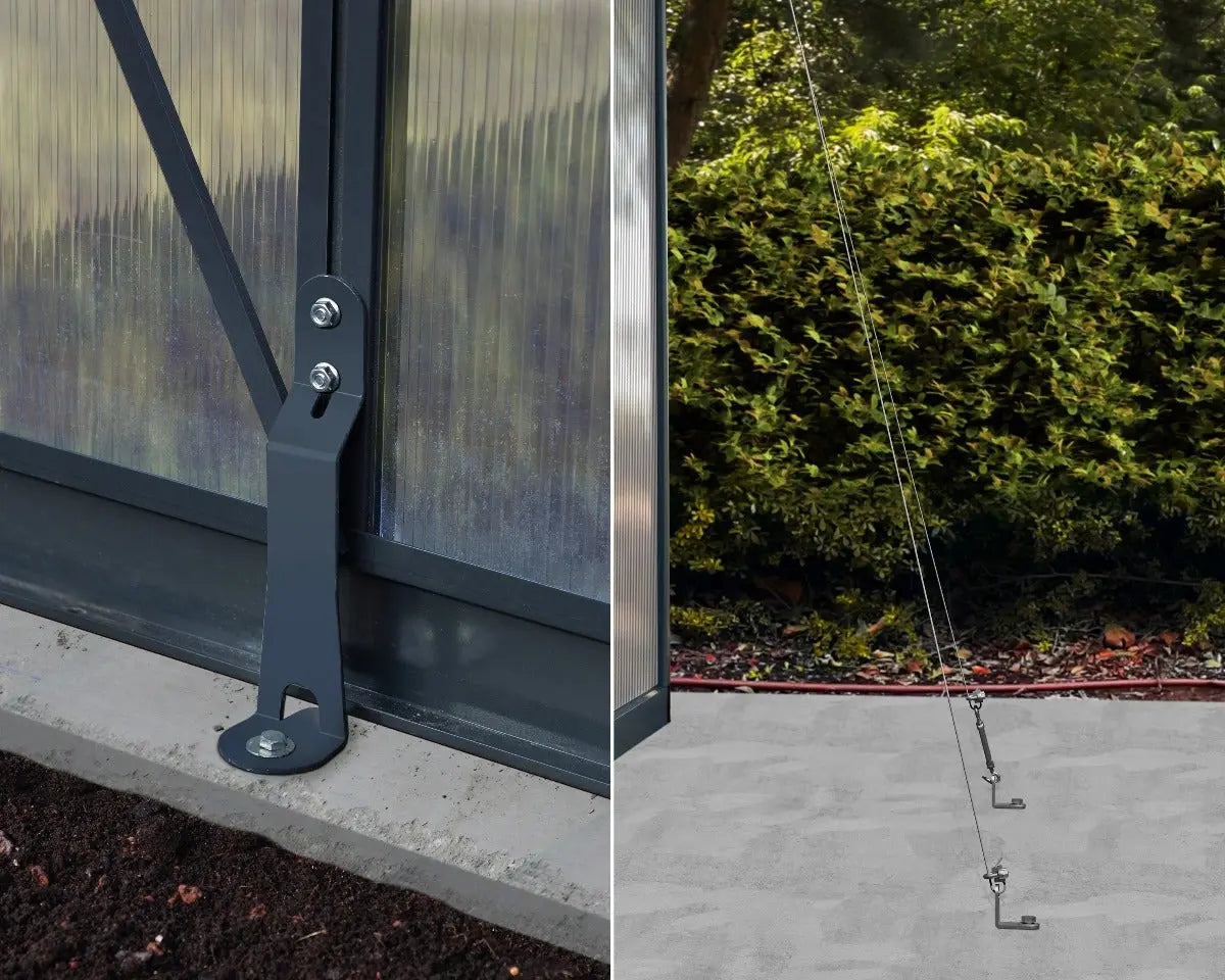 Glory® 8 ft. x 12 ft. Greenhouse with 10mm TwinWall Glazing | Palram-Canopia - Anchoring