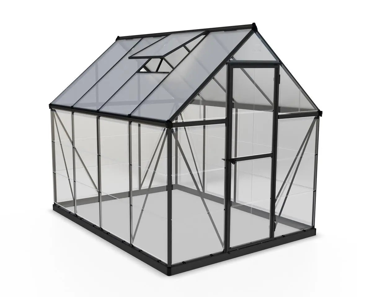 Hybrid™ 6 ft. x 8 ft. Greenhouse Clear & Twin Wall Panels Grey Frame | Palram-Canopia 6' Wide Hybrid Canopia by Palram