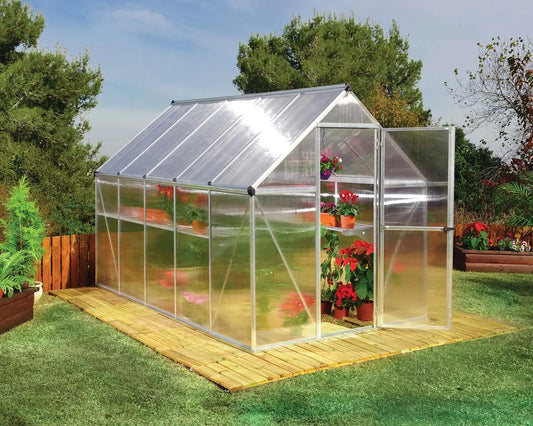Mythos® 6 ft. x 10 ft. Greenhouse Twin Wall Silver | Palram-Canopia 6' Wide Mythos Canopia by Palram