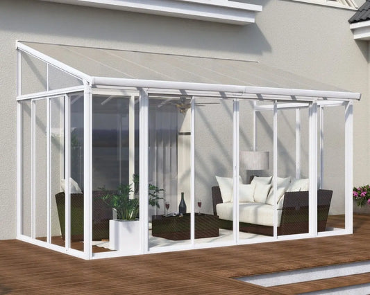 SanRemo™ 10 ft. x 14 ft. Solarium Patio Enclosure White Frame White Roof | Palram-Canopia Solarium Canopia by Palram