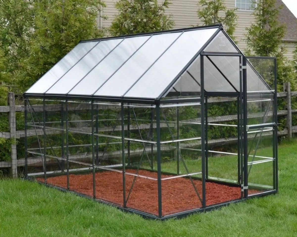 Hybrid™ 6 ft. x 10 ft. Greenhouse Clear & Twin Wall Grey Frame | Palram-Canopia 6' Wide Hybrid Canopia by Palram