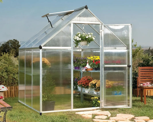 Mythos® 6 ft. x 6 ft. Greenhouse Twin Wall Silver | Palram-Canopia 6' Wide Mythos Canopia by Palram
