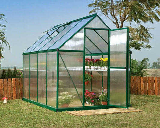 Mythos® 6 ft. x 8 ft. Greenhouse Twin Wall Green | Palram-Canopia 6' Wide Mythos Canopia by Palram