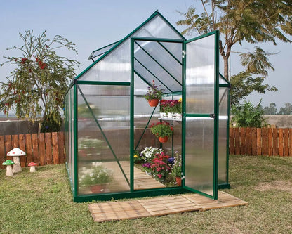 Mythos® 6 ft. x 8 ft. Greenhouse Twin Wall Green | Palram-Canopia 6' Wide Mythos Canopia by Palram   