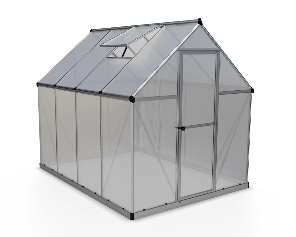 Mythos 6 ft. x 8 ft. Greenhouse Twin Wall Silver | Palram-Canopia 6' Wide Mythos Canopia by Palram