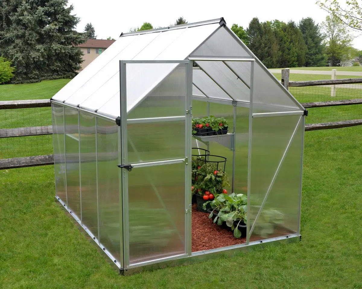 Mythos® 6 ft. x 8 ft. Greenhouse Twin Wall Silver | Palram-Canopia 6' Wide Mythos Canopia by Palram