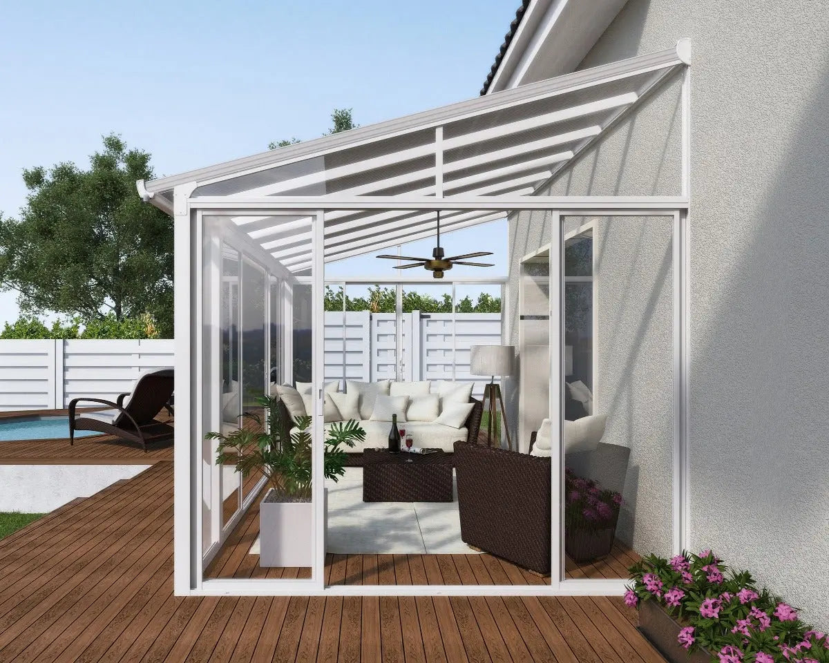SanRemo™ 10 ft. x 18 ft. Solarium Patio Enclosure White Frame White Roof | Palram-Canopia Solarium Canopia by Palram