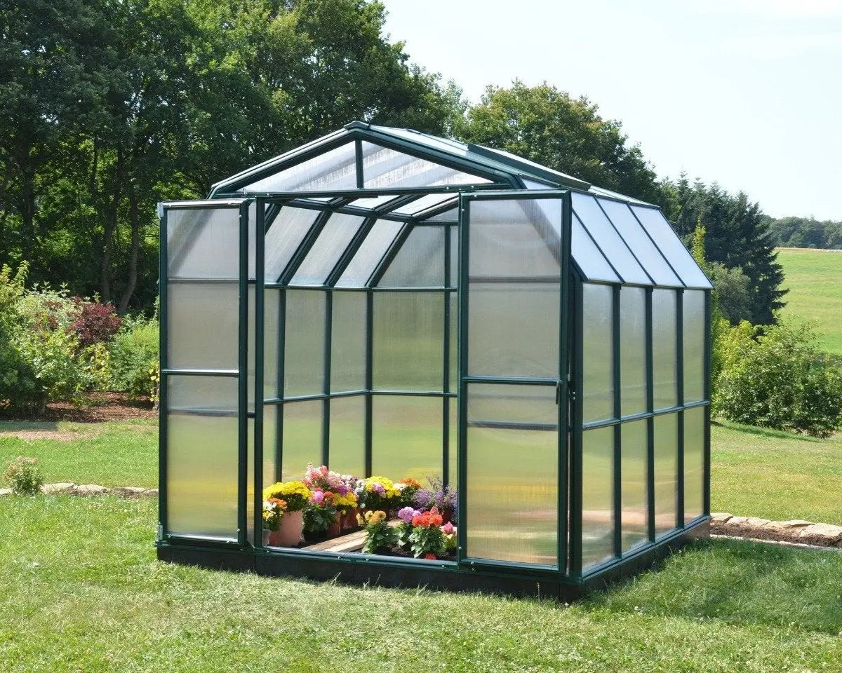 Prestige® ~8 ft. x 8 ft. Twin-Wall Panels Greenhouse | Rion by Palram-Canopia 8' Wide Prestige with MOUNTING BASE Canopia by Palram   