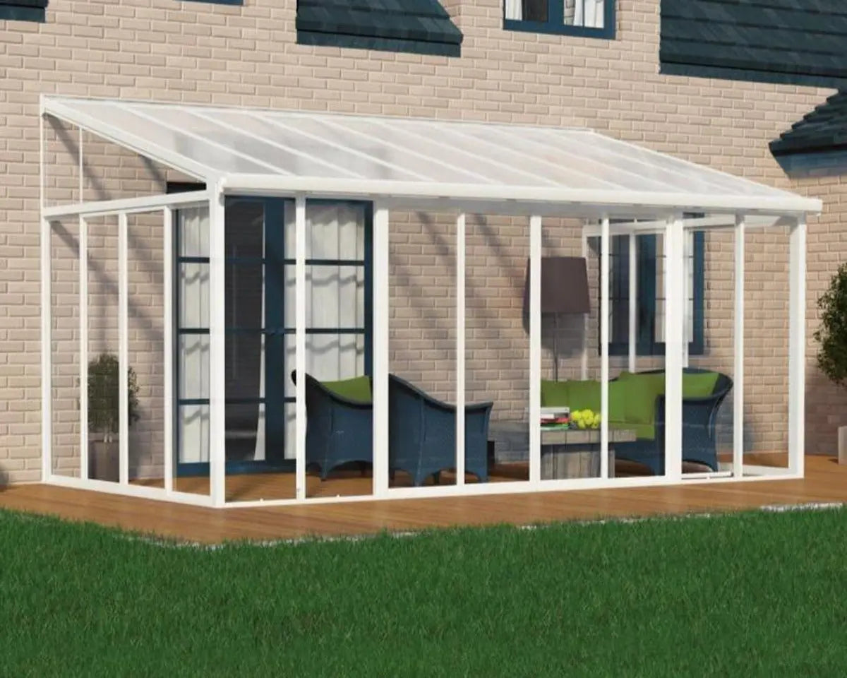 SanRemo™ 10 ft. x 18 ft. Solarium Patio Enclosure White Frame White Roof | Palram-Canopia Solarium Canopia by Palram