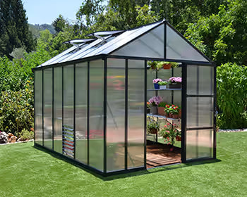 Palram 8 ft. Wide, 10mm Glory Greenhouse in Grey - Canada- Greenhouse - Kits