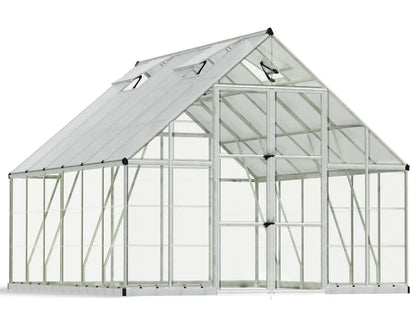 Balance® 10 ft. x 12 ft. Greenhouse Silver Frame Clear & TwinWall Panels | Palram-Canopia 10' Wide Balance Canopia by Palram   