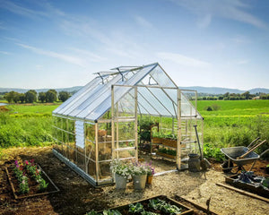 Balance® 10 ft. x 12 ft. Greenhouse Silver Frame Clear & TwinWall Panels | Palram-Canopia Canopia by Palram