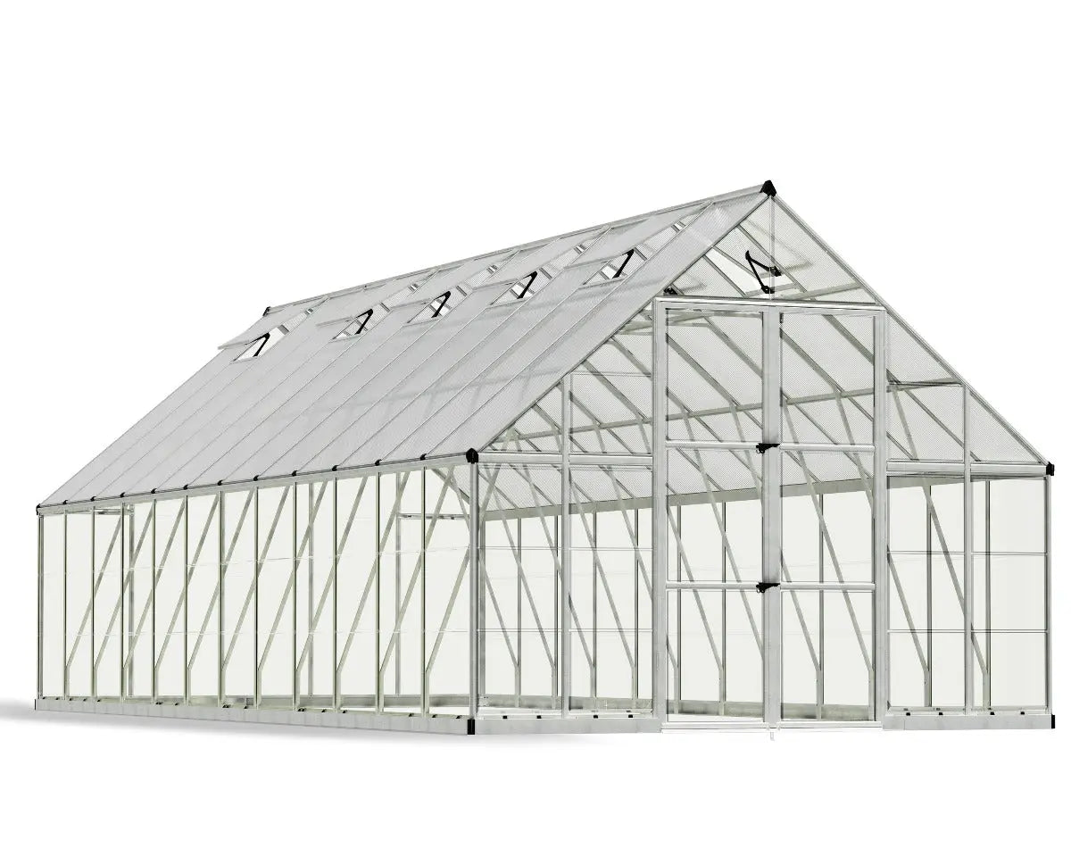 Balance® 10 ft. x 24 ft. Greenhouse Silver Frame Clear & Twin-Wall Panels | Palram-Canopia 10' Wide Balance Canopia by Palram   