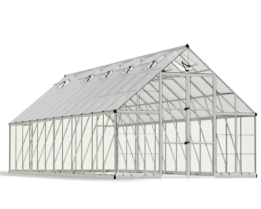 Balance® 10 ft. x 24 ft. Greenhouse Silver Frame Clear & Twin-Wall Panels | Palram-Canopia Canopia by Palram