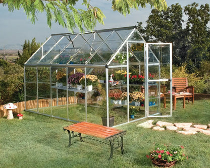 Harmony™ 6 ft. x 10 ft. Greenhouse Clear Panels Silver Frame | Palram-Canopia 6' Wide Harmony Canopia by Palram   