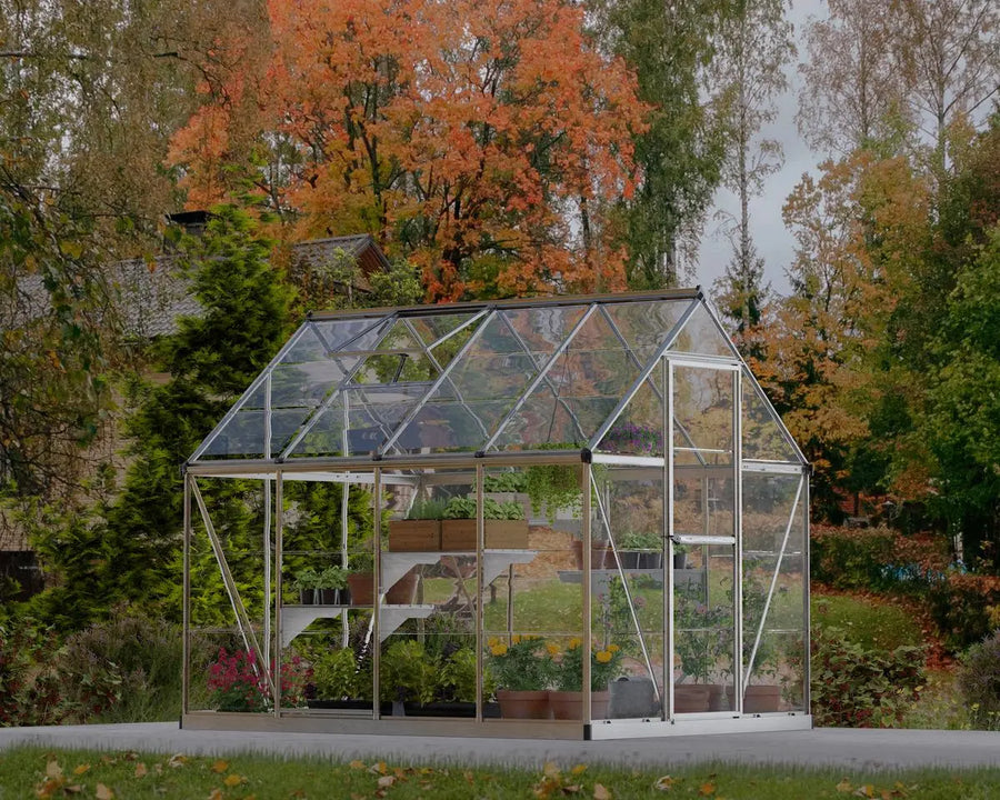 Palram Harmony 6 ft. x 8 ft. Greenhouse Clear Panels Silver Frame - Canada Greenhouse Kits