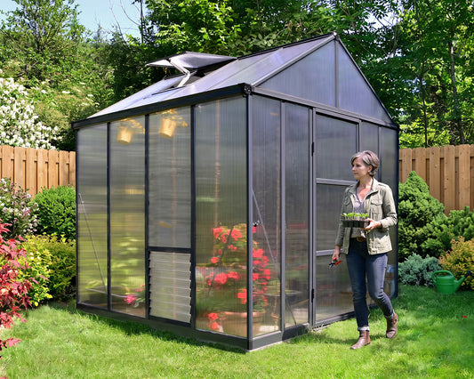 Glory® 8 ft. x 8 ft. Greenhouse with 10mm Twin-Wall Glazing | Palram-Canopia