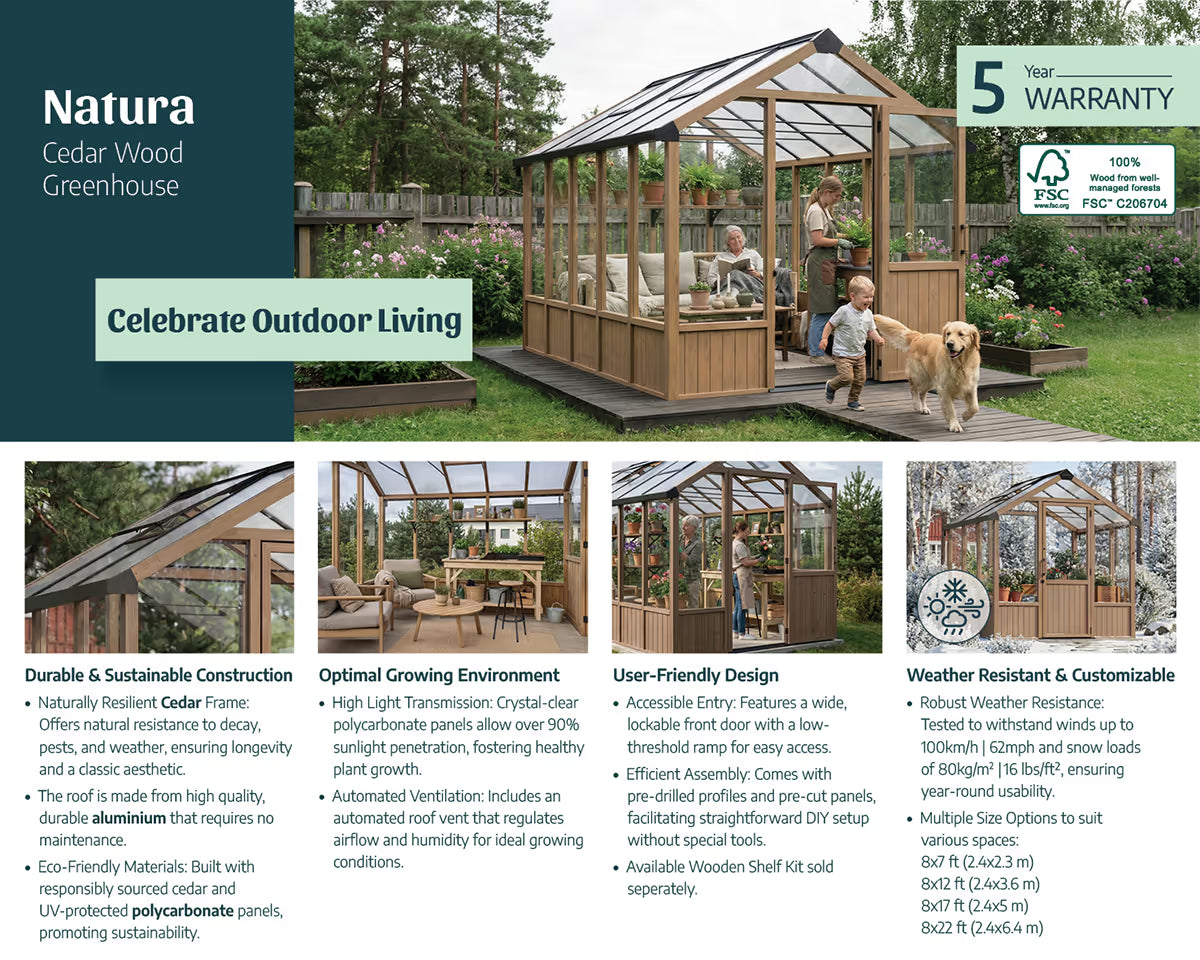 Natura Cedar Greenhouse