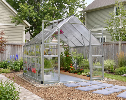 Balance® 8 ft. x 8 ft. Greenhouse Silver Frame Clear & TwinWall Panels | Palram-Canopia 8' Wide Balance Canopia by Palram   