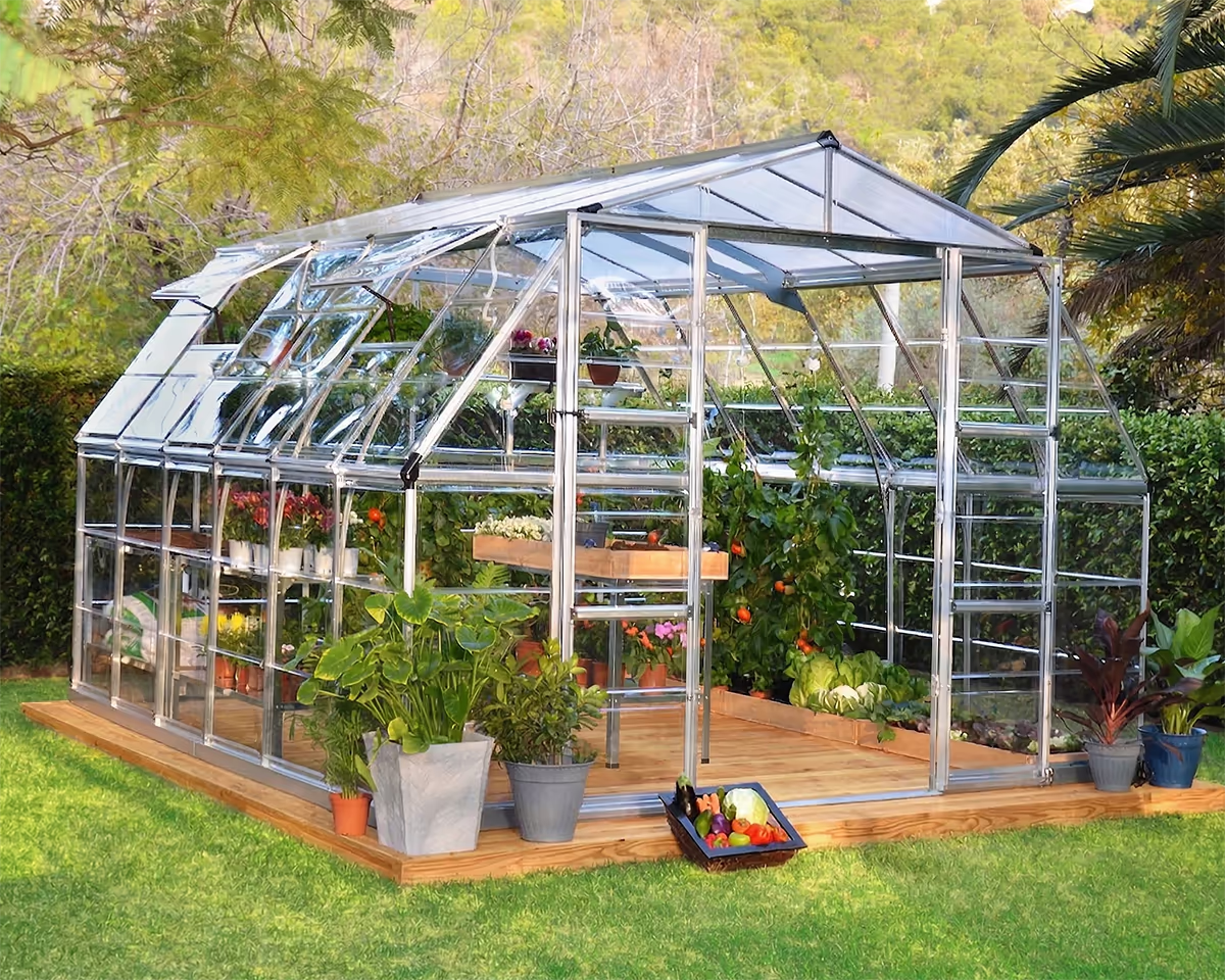 Americana 12 ft. x 12 ft. Greenhouse Silver Frame | Palram-Canopia