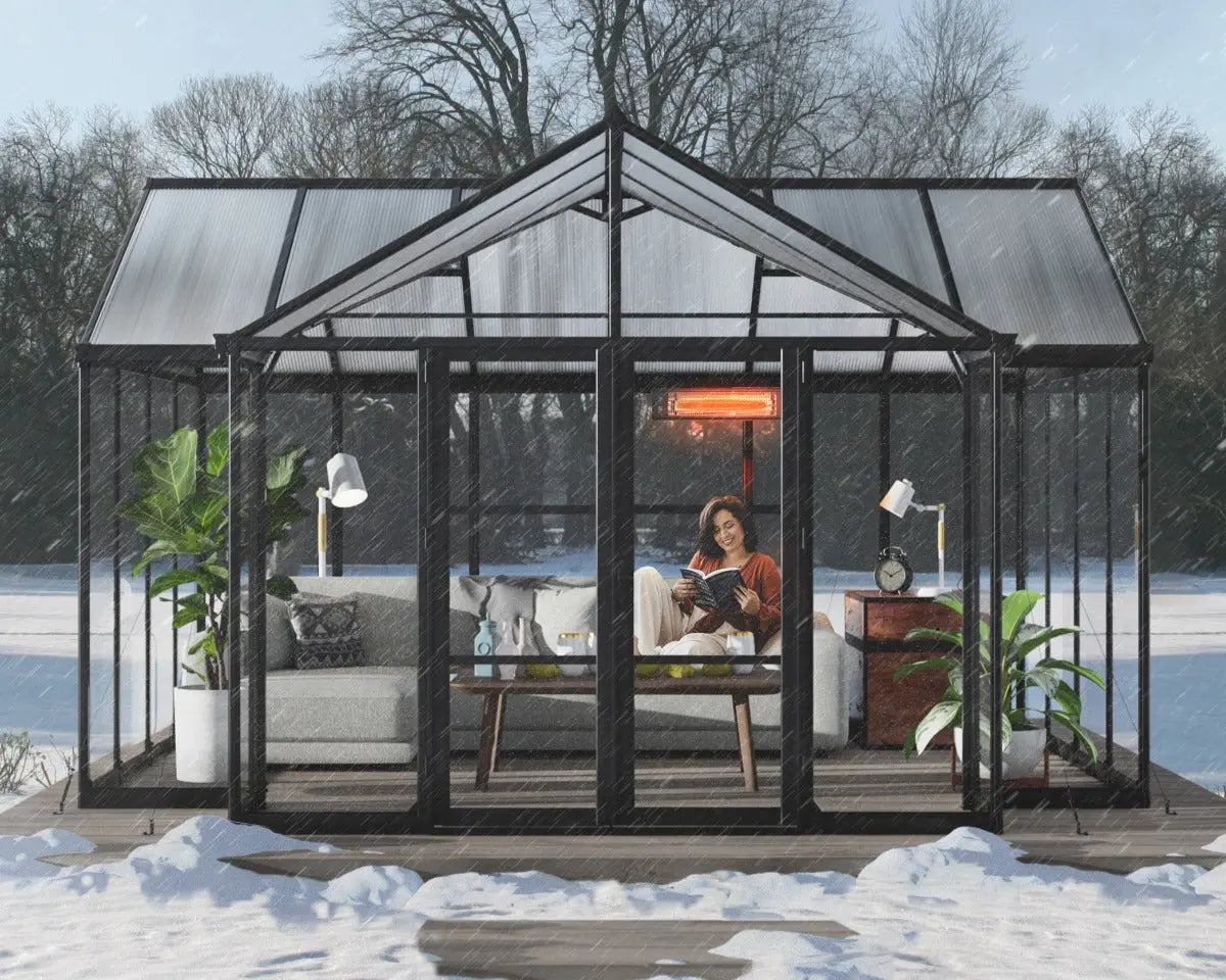 Triomphe® 12 ft. x 15 ft. Orangery Chalet Greenhouse | Palram-Canopia 10' Wide - Triomphe Chalet Canopia by Palram   