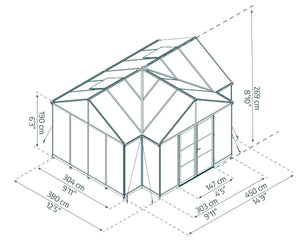 Triomphe® 12 ft. x 15 ft. Orangery Chalet Greenhouse | Palram-Canopia Canopia by Palram