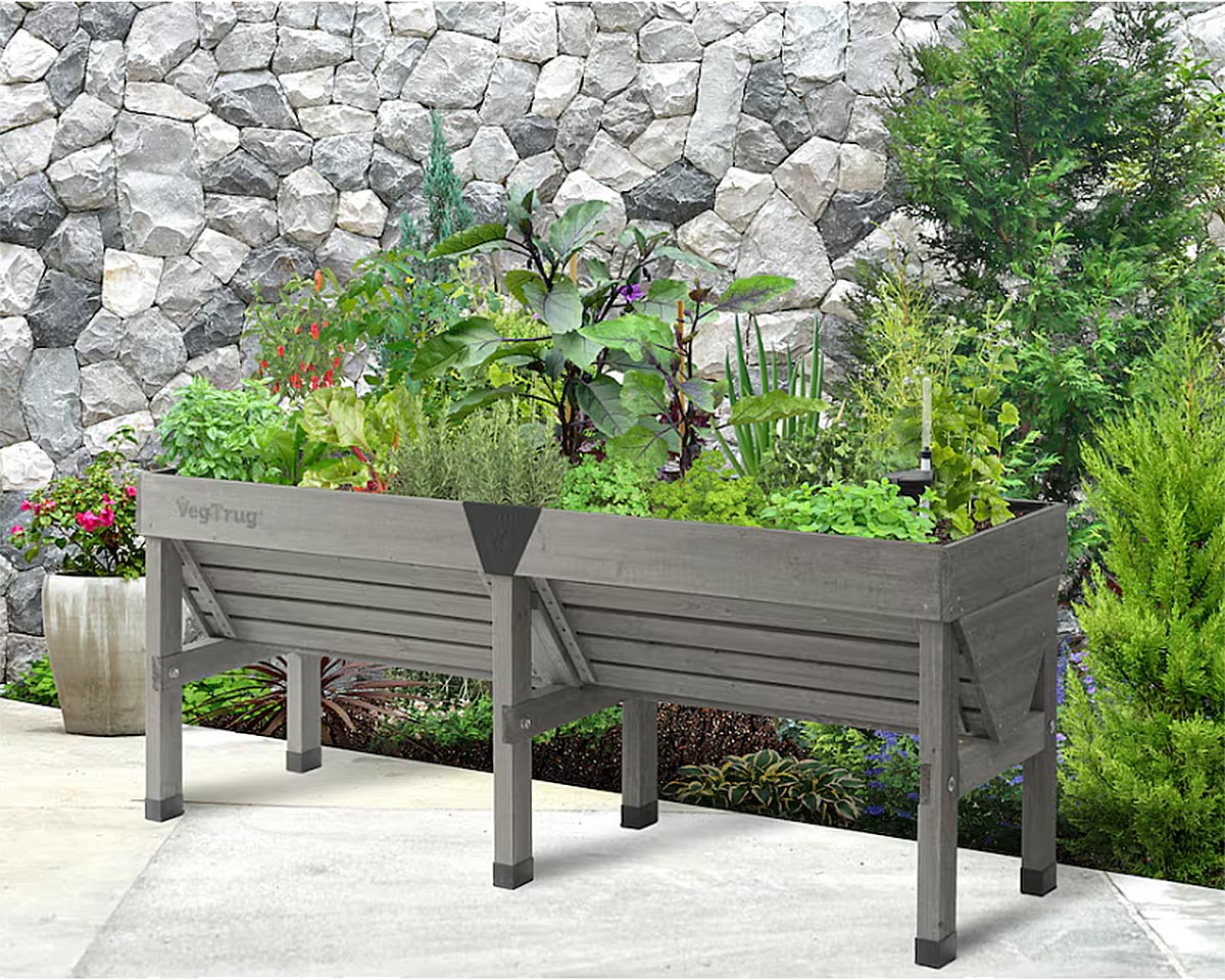 VegTrug Classic Raised Garden Bed Planter 72"x30"x32" Grey Wash Cold Frames & Raised Gardens VegTrug   