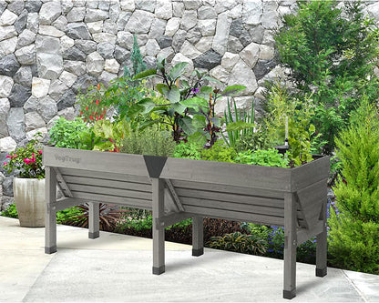 VegTrug Classic Raised Garden Bed Planter 72"x30"x32" Grey Wash Cold Frames & Raised Gardens VegTrug   