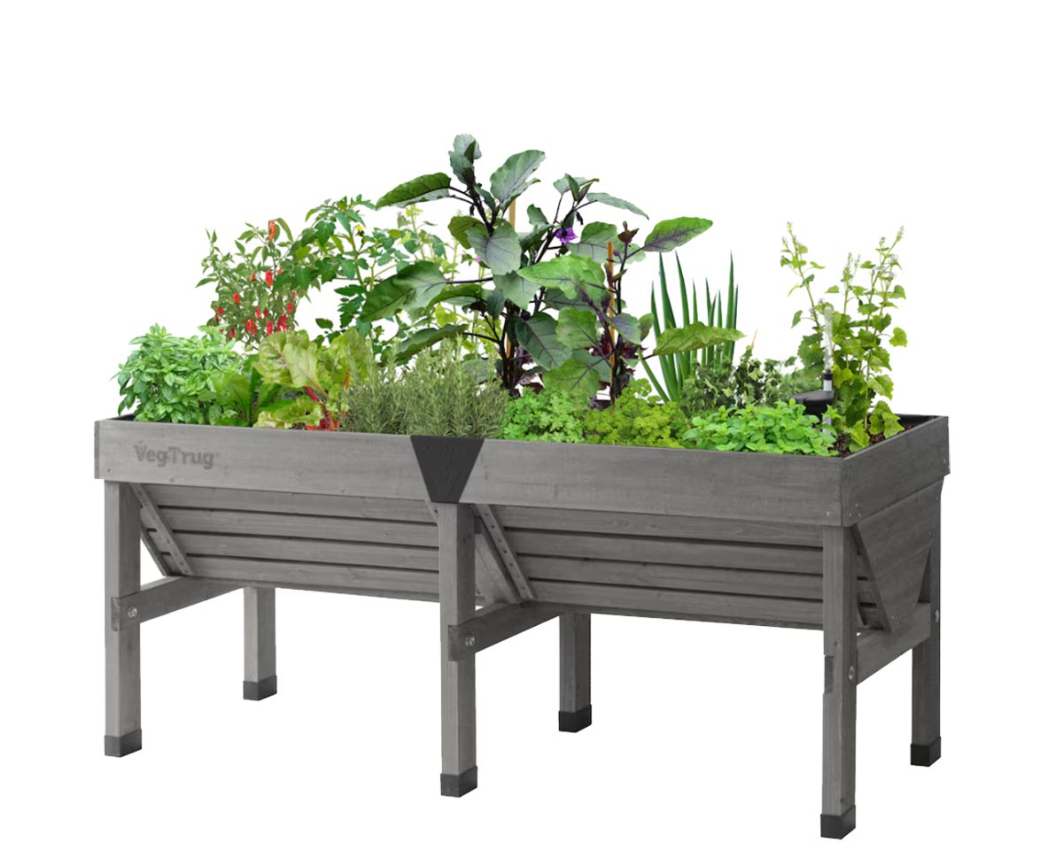 VegTrug Classic Raised Garden Bed Planter 72"x30"x32" Grey Wash Cold Frames & Raised Gardens VegTrug   