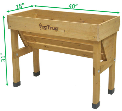 DImession for VegTrug Wall Hugger Small Raised Planter 40"L x 18"W x 31"H&nbsp; Natural Cedar