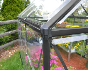 Palram Harmony 6 ft. x 8 ft. Greenhouse Clear Panels Grey Frame - Canada Greenhouse Kits