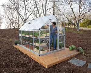 Hybrid 6 ft. x 10 ft. Greenhouse Clear & Twin Wall Silver Frame | Palram-Canopia Canopia by Palram