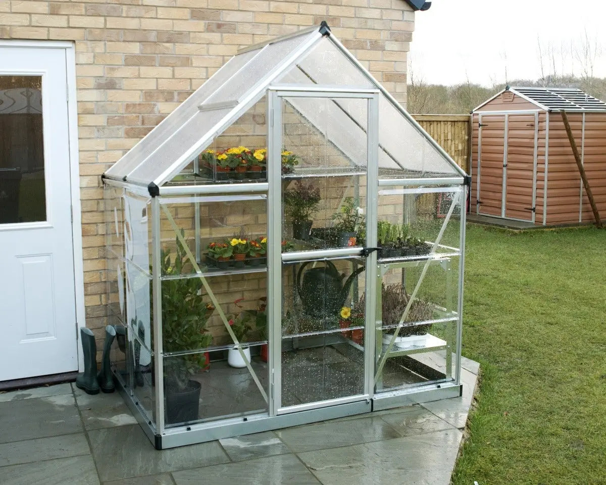 Hybrid™ 6 ft. x 4 ft. Greenhouse Clear & Twin Wall Silver Frame | Palram-Canopia 6' Wide Hybrid Canopia by Palram   