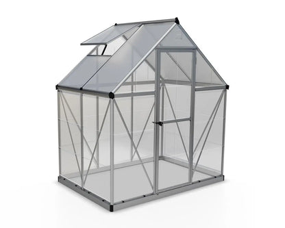 Hybrid™ 6 ft. x 4 ft. Greenhouse Clear & Twin Wall Silver Frame | Palram-Canopia 6' Wide Hybrid Canopia by Palram   