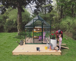 Hybrid 6 ft. x 8 ft. Greenhouse Clear & Twin Wall Panels Green Frame | Palram-Canopia Canopia by Palram