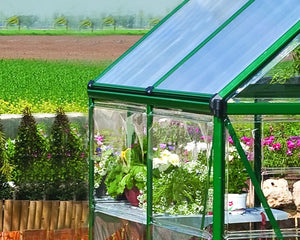 Hybrid 6 ft. x 8 ft. Greenhouse Clear & Twin Wall Panels Green Frame | Palram-Canopia Canopia by Palram