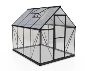 Hybrid 6 ft. x 8 ft. Greenhouse Clear & Twin Wall Panels Grey Frame | Palram-Canopia Canopia by Palram