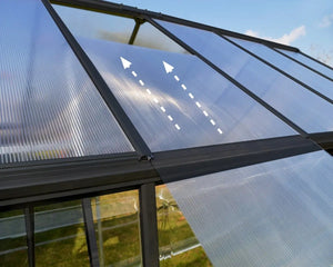 Hybrid 6 ft. x 8 ft. Greenhouse Clear & Twin Wall Panels Grey Frame | Palram-Canopia Canopia by Palram