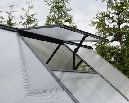 Hybrid™ 6 ft. x 8 ft. Greenhouse Clear & Twin Wall Panels Grey Frame | Palram-Canopia 6' Wide Hybrid Canopia by Palram   