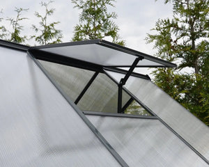 Hybrid 6 ft. x 8 ft. Greenhouse Clear & Twin Wall Panels Grey Frame | Palram-Canopia Canopia by Palram
