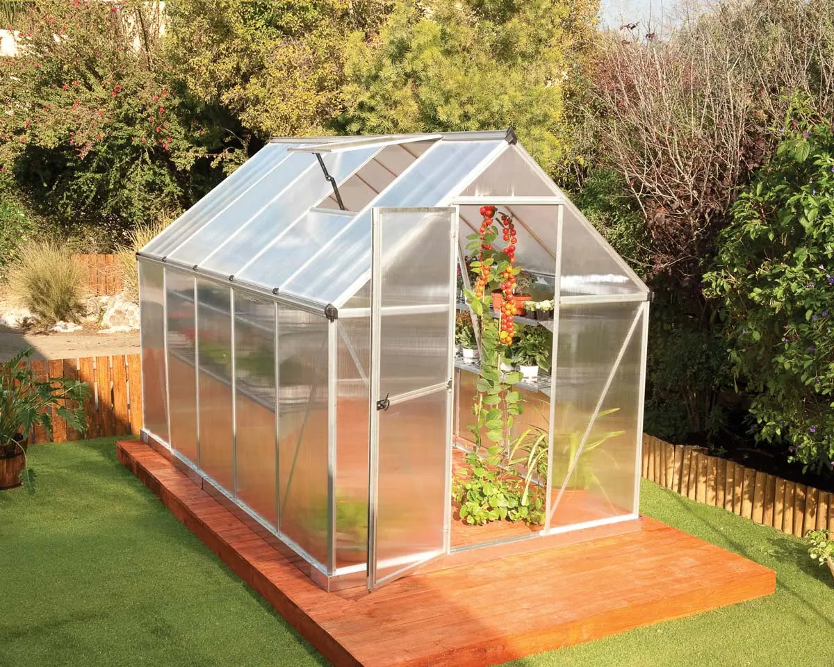 Mythos® 6 ft. x 10 ft. Greenhouse Twin Wall Silver | Palram-Canopia 6' Wide Mythos Canopia by Palram   