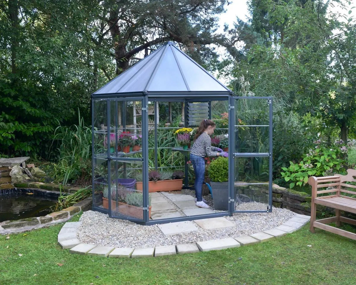 Oasis 8 Ft Hexagonal Greenhouse Palram Canopia Canada Greenhouse Kits oasis-8-ft-hexagonal-greenhouse-palram-canopia-canada-greenhouse-kits