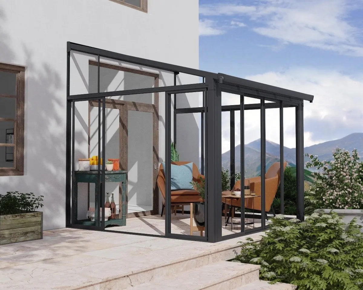 SanRemo™ 10 ft. x 10 ft. Solarium Patio Enclosure Grey Frame Translucent Roof | Palram-Canopia Solarium Canopia by Palram   