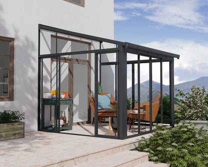 SanRemo™ 10 ft. x 10 ft. Solarium Patio Enclosure Grey Frame Translucent Roof | Palram-Canopia Solarium Canopia by Palram   